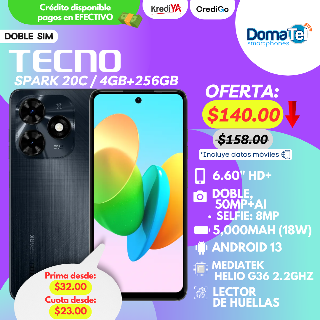 Tecno Spark 20C / 4GB RAM + 256GB ROM