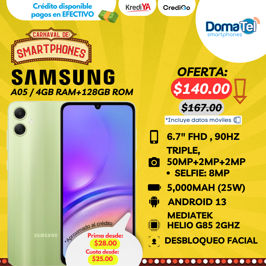 Samsung A05 / 4GB RAM +128GB ROM