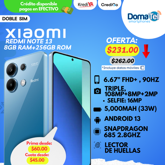 Xiaomi Redmi Note 13 / 8GB RAM + 256GB ROM