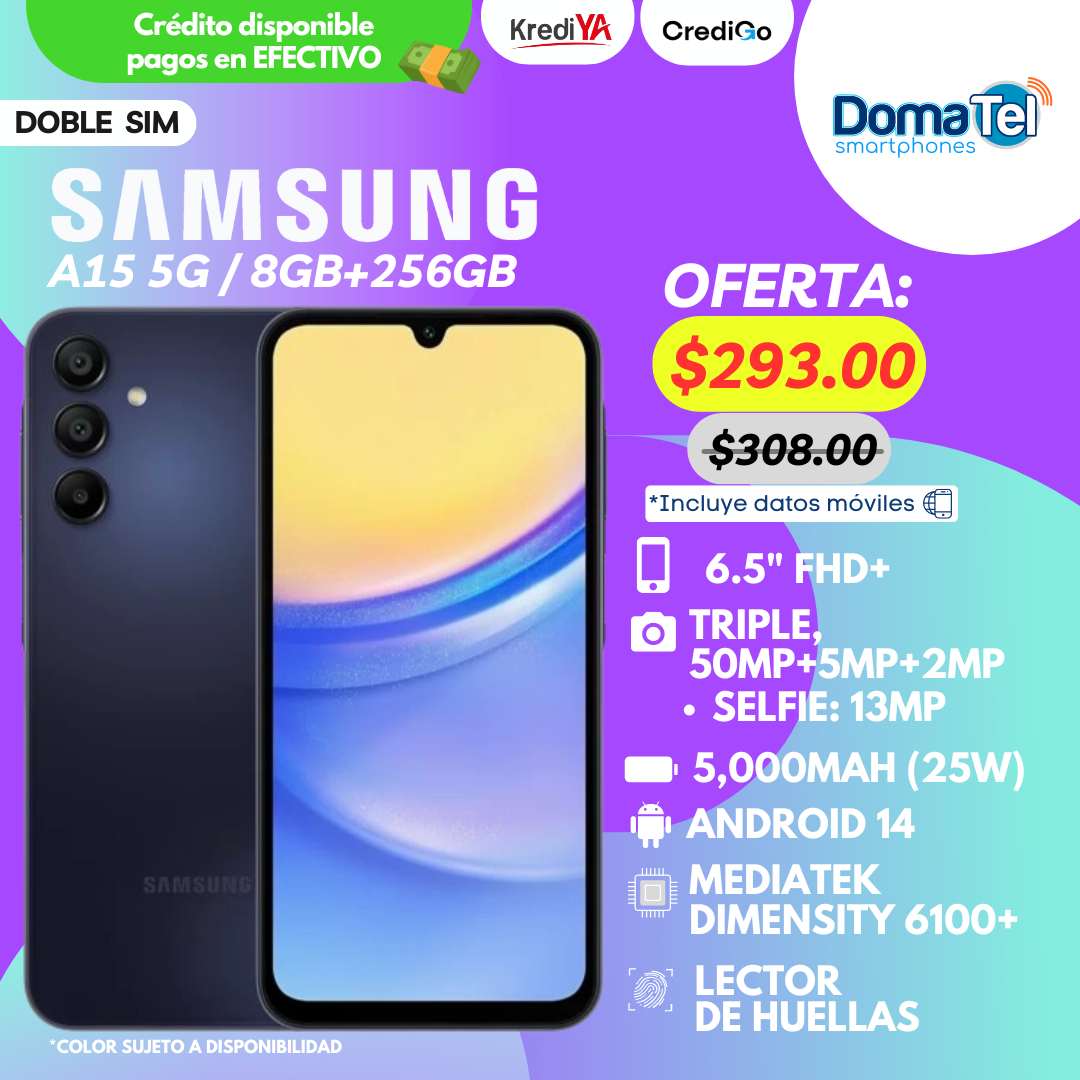 Samsung A15 5G / 8GB RAM + 256GB ROM